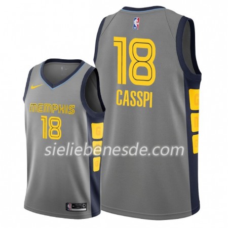 Herren NBA Memphis Grizzlies Trikot Omri Casspi 18 2018-19 Nike City Edition Grau Swingman